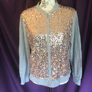 Girls sequins zip up sweatshirt